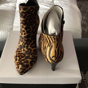 Leopard print booties
